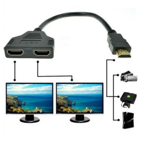 Încărcați imaginea în vizualizatorul Galerie, Cablu HDMI DUAL Cablu HDMI splitter HDMI - Aceeași imagine pe mai multe ecrane - Trendibo
