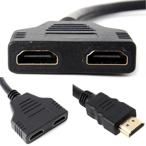 Încărcați imaginea în vizualizatorul Galerie, Cablu HDMI DUAL Cablu HDMI splitter HDMI - Aceeași imagine pe mai multe ecrane - Trendibo
