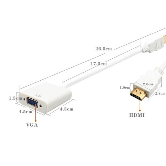 Cablu convertor HDMI la VGA, adaptor HDMI la VGA - Trendibo