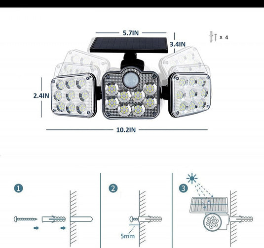 Lampă de exterior cu senzor de mișcare ultra luminos - Trendibo