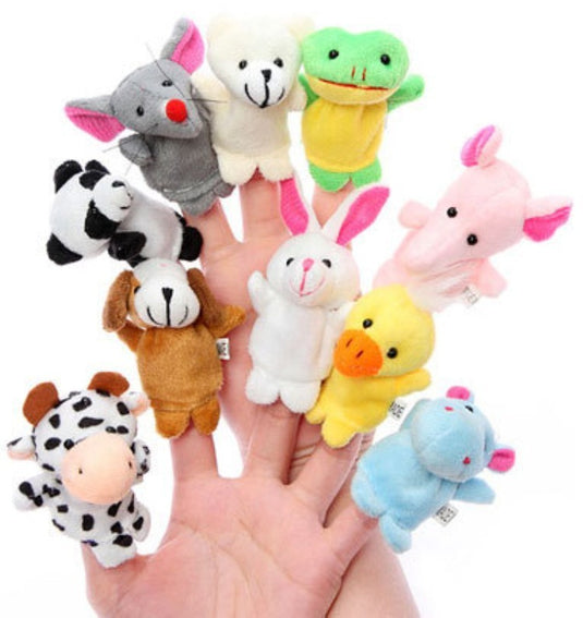 Set de 10 păpuși de degete (cu figuri de animale) - Trendibo