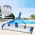 Cap din aluminiu pentru aspirator piscina, 45 cm, de culoare argintiu-albastru, pentru utilizare manuala